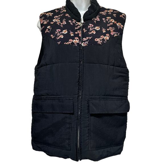 flynn skye embroidered full zip puffer vest Size 2 - Picture 2 of 7